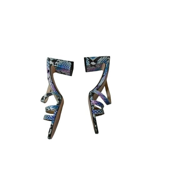 Jessica Simpson Willmena Purple Blue Faux Animal Print Sandal Block Heel - 6.5 - Picture 7 of 9